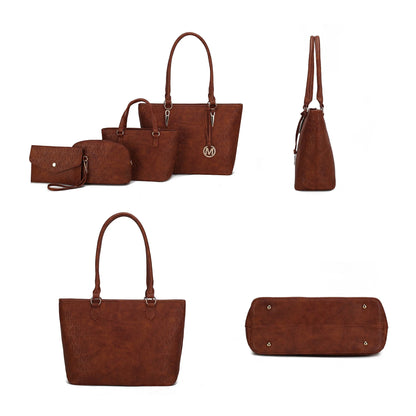 Lippa Women'S Tote Bag, Small Tote Handbag, Pouch Purse & Wristlet Wallet, Signature Handbag 4 Pcs Set by Mia K